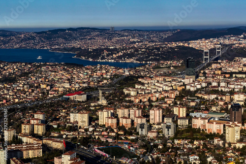 Panorama of the city of Istanbul from the observation platform Sapphire skyscraper multi-storey building 