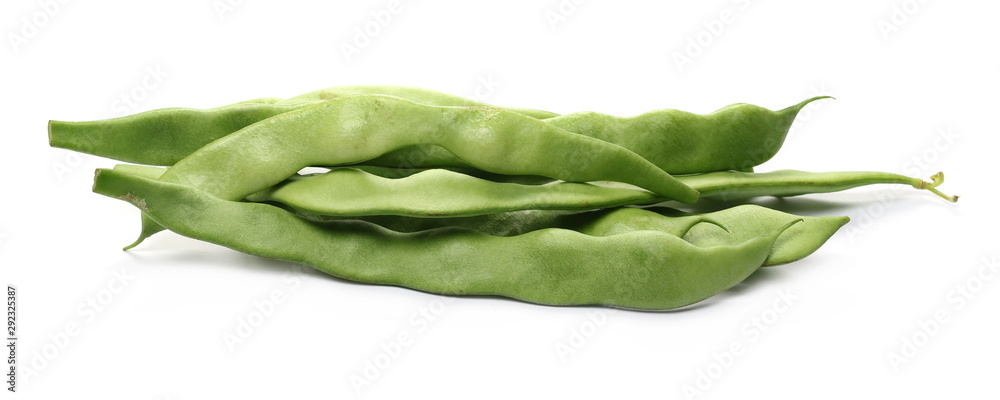 Green string beans isolated on white background Green string beans isolated on white background