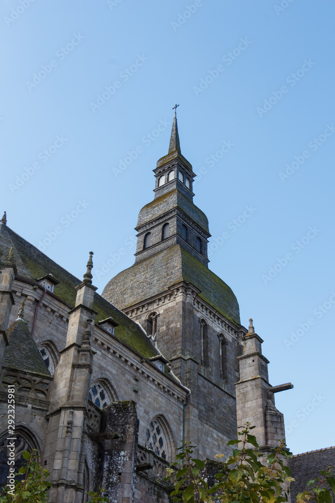 Bell tower of Saint Sauveur basilica in Dinan