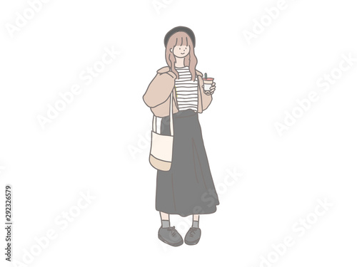 オシャレな女の子　ドリンク