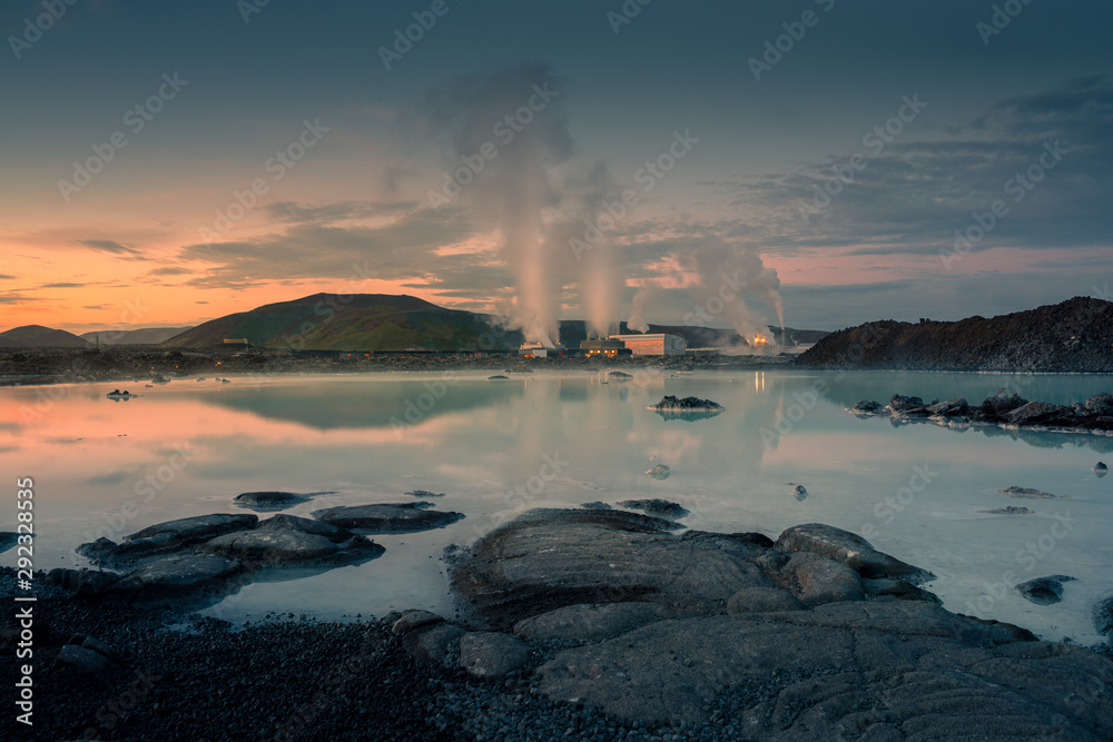 Blue lagoon geothermal resort in Iceland.