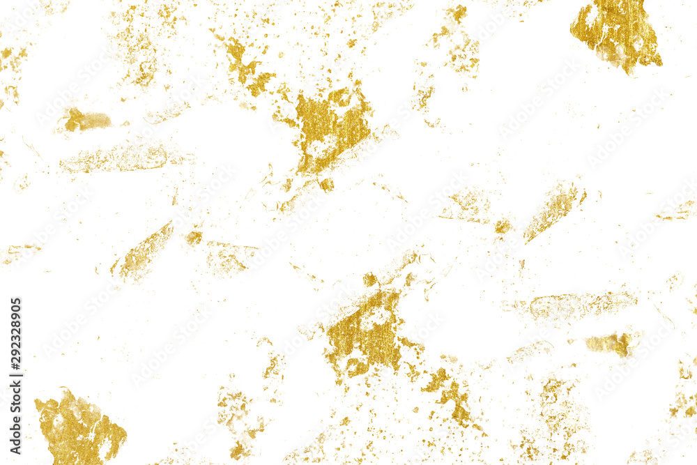 Grunge golden of cracks, scuffs, chips, stains, ink spots, lines on white background Grunge golden of cracks, scuffs, chips, stains, ink spots, lines on white background