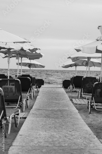 Monochrome beach in Kallithea, Greece