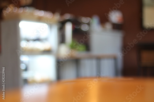 Coffee shop blur background with bokeh