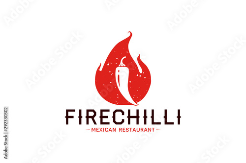 Chilli Flame Logo Template photo