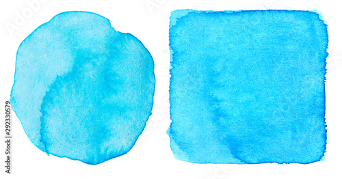 Blue circle and square  watercolor