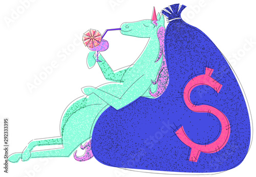 Unicorn Enjoys his Success and Leisure Time after Lots of Work - Business, Money, Wealth