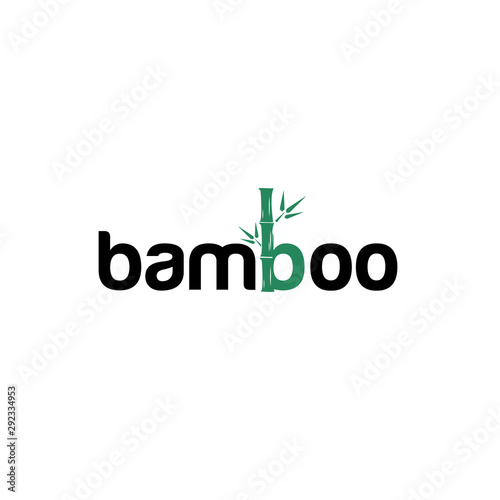 Bamboo Letter logo design template vector