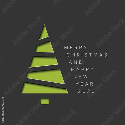 Minimalistic Christmas card with christmas tree