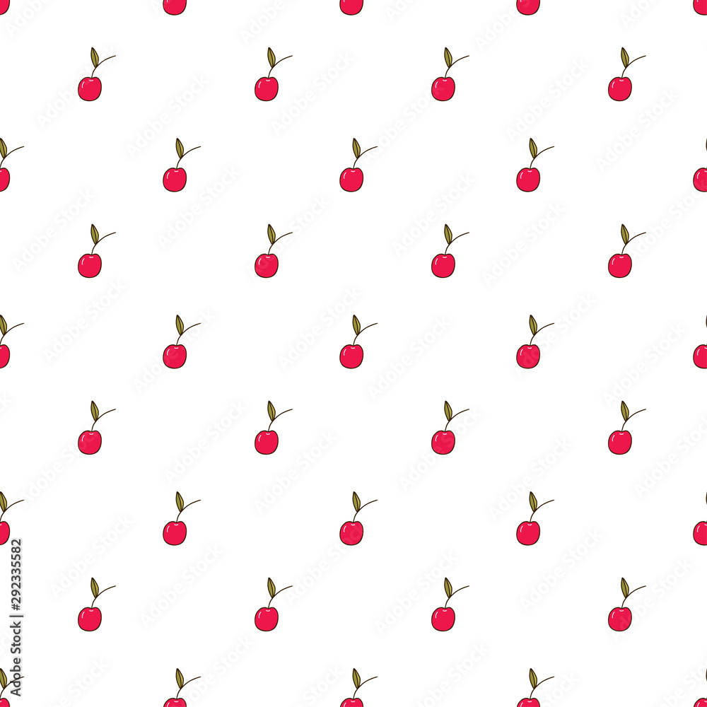 Seamless pattern with cherry. Endless repeating print background texture. Fabric design. Wallpaper vector illustration. Seamless pattern with cherry. Endless repeating print background texture. Fabric design. Wallpaper vector illustration.