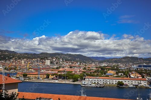 View of the city and the harbor of La Spezia on the Ligurian Coast- Liguria, Italy, Europe