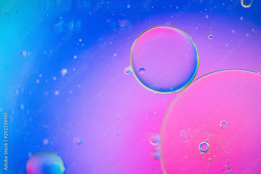 Rainbow abstract defocused background picture made with oil, water and soap