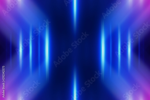 Dark abstract futuristic background. Neon lines glow. Neon lines, shapes. Pink-blue glow. Empty Stage Background