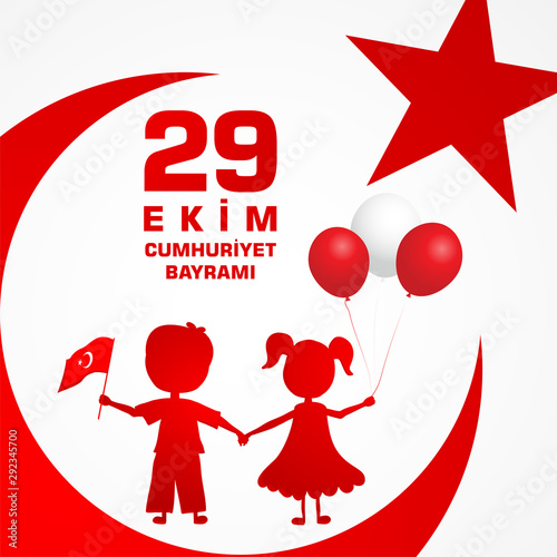 29 Ekim Cumhuriyet Bayraminiz kutlu olsun. Translation: 29 october Happy Republic Day Turkey