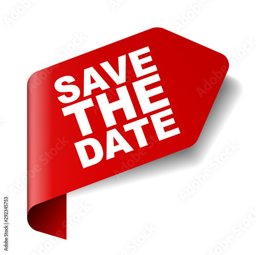 red vector banner save the date