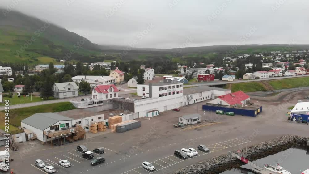 custom made wallpaper toronto digitalAerial view of Husavik port in Northern Iceland, the city is famous for whales tours