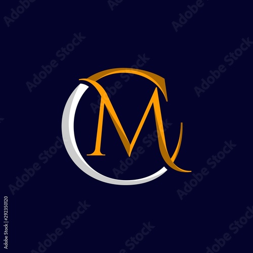 Letter CM Typography Creative Abstract Icon Logo Design Template Element Vector