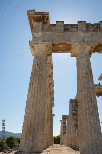 Aphaia temple in Egina island in Greece photo