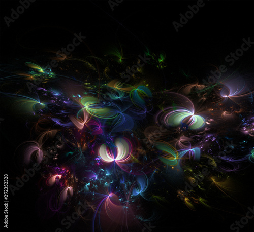 Multicolor fractal 3d design abstract background for multiple projects like science, music,art,spiritual, technology, Christmas and happy new year cards and invitations, print, calendar, decor inte