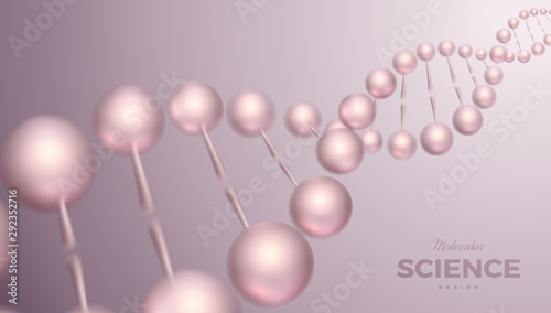 Science background vector design with 3d molecular structure