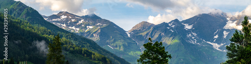 View from Grossglockner High Alpine Road. Panorama of alpine mountains