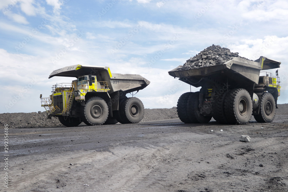 The movement of a large mining truck The movement of a large mining truck