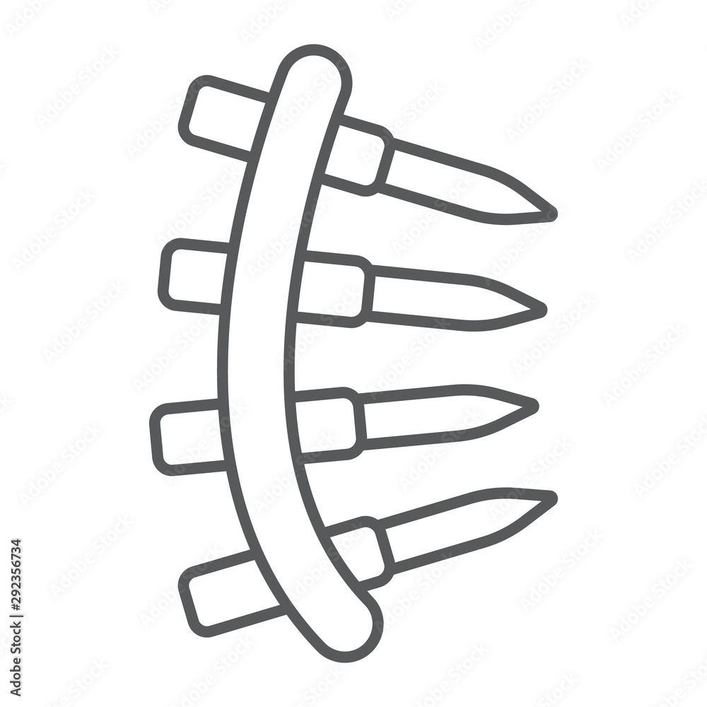 Bullet belt thin line icon, army and military, machine gun belt sign, vector graphics, a linear pattern on a white background. Bullet belt thin line icon, army and military, machine gun belt sign, vector graphics, a linear pattern on a white background.