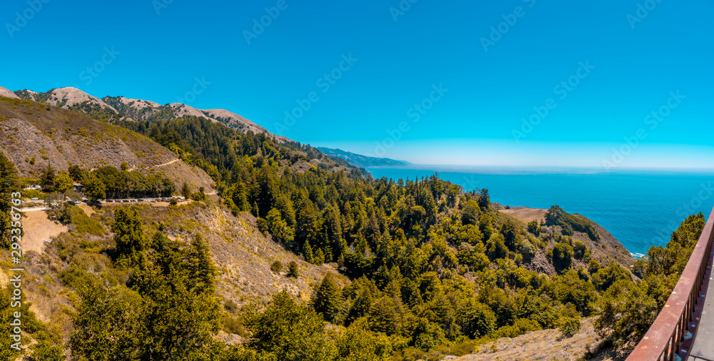 Beautiful contrast of nature and sea on the coast of California. United States Beautiful contrast of nature and sea on the coast of California. United States