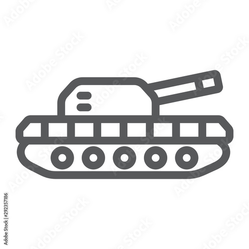 Army tank line icon, army and force, armature sign, vector graphics, a linear pattern on a white background.