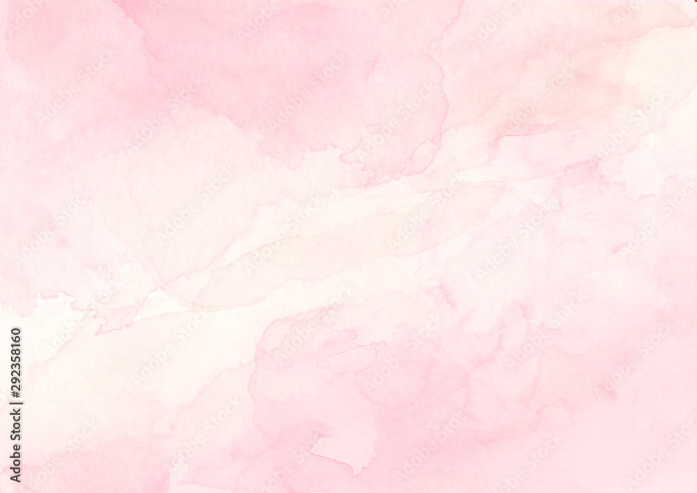 Fototapeta Pink waetrcolor background Abstract pastel backdrop Paint texture