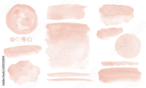 Beige watercolor stains Neutral brush strokes