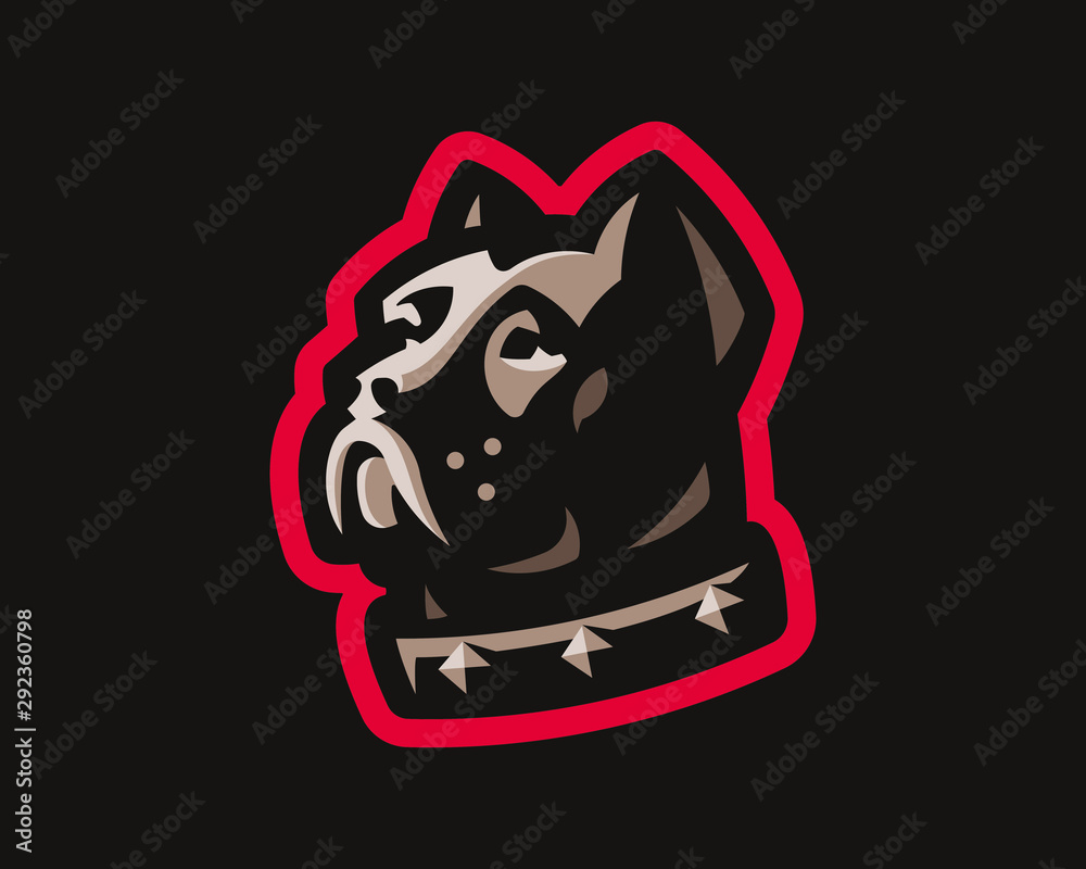 Pitbull modern logo. Dog design emblem template for a sport and eSport team. Pitbull modern logo. Dog design emblem template for a sport and eSport team.