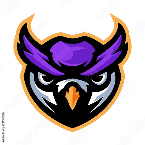 owl mascot logo template for esport activity