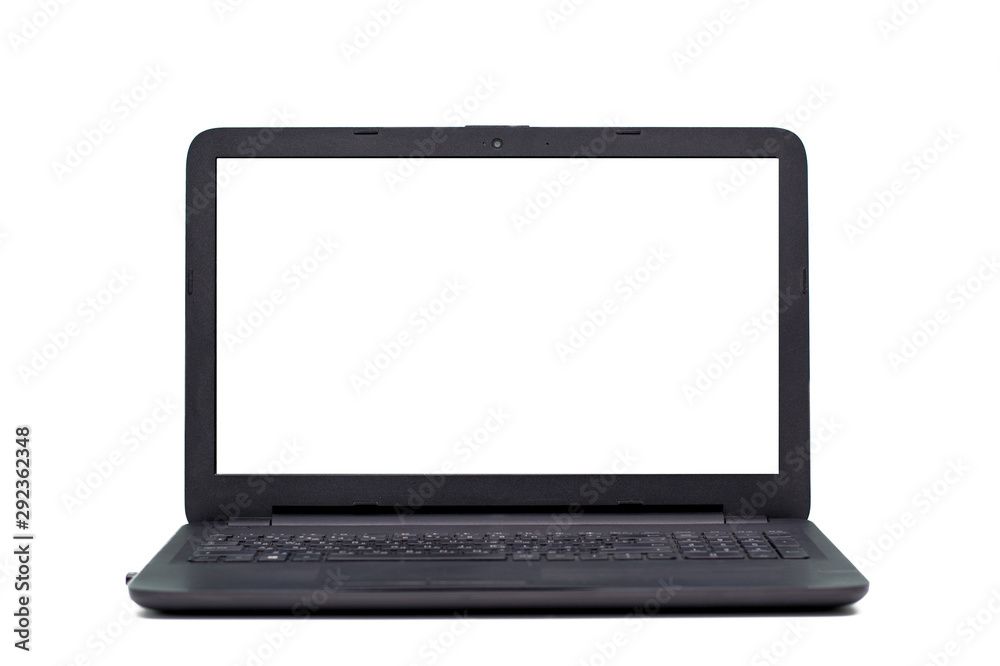Isolated black laptop with empty space on white background Isolated black laptop with empty space on white background