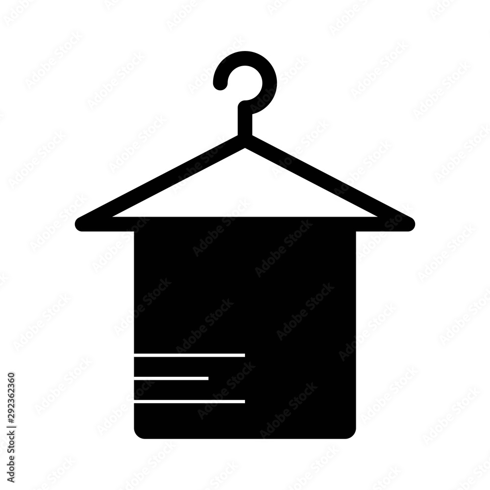 Hanger icon with towel . Vector illustration Hanger icon with towel . Vector illustration