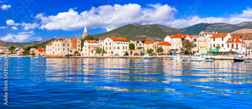 Idyllic coastal villages in Croatia. Scenic Kastella in Dalmatia. Kastel Novi village photo