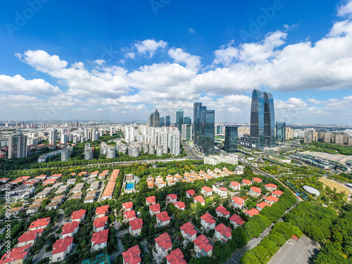 Photography panoramic city skyline in suzhou china