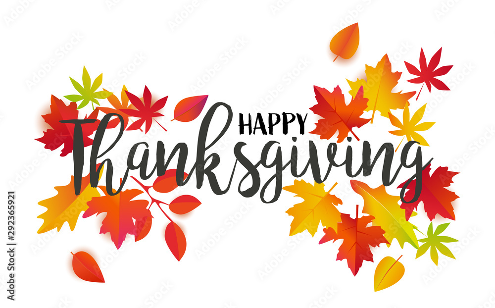 Happy thanksgiving day typography vector illustration. 