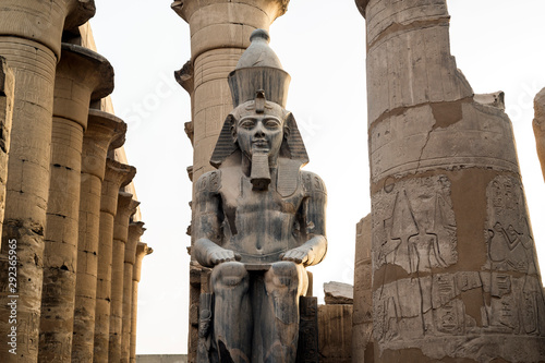 Ramses II statue at the pylons of the colonnade, Luxor Temple, Luxor, Egypt photo