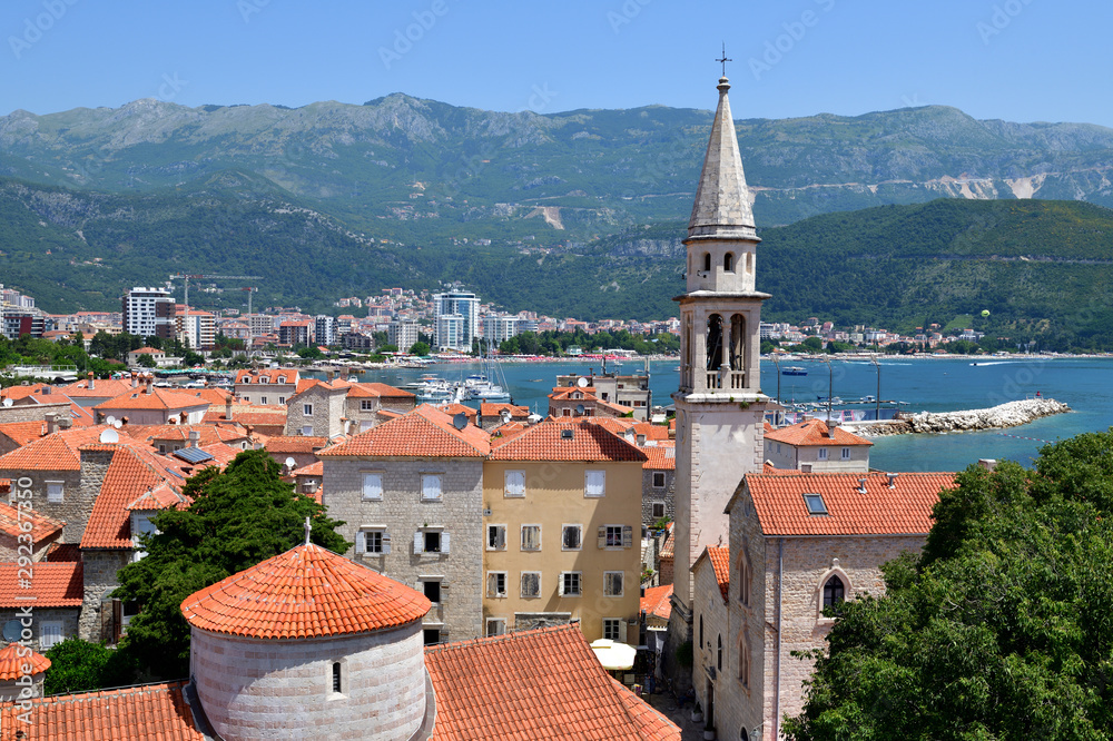 Old Town and Cathedral of St. John the Baptist in Budva, Montenegro