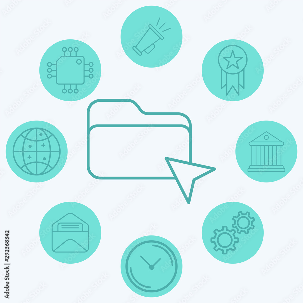 Click folder vector icon sign symbol Click folder vector icon sign symbol