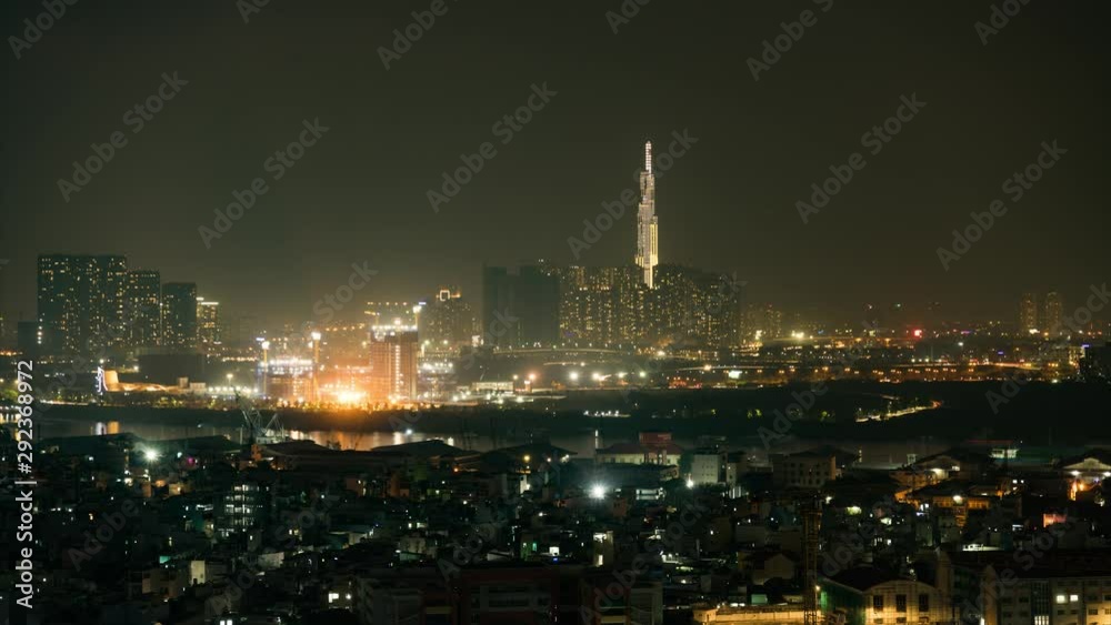 time laps of a big city over which stands a smok. time laps of a big city over which stands a smok.