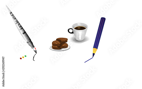Website kreativ edit mit kaffee und kuchen