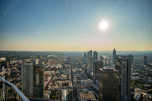 Frankfurt Skyline in the Sun - view from Maintower