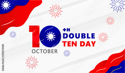 Logo design 10th september or double tenth day the National Day of Taiwan Republic of China,happy independence day Taiwan