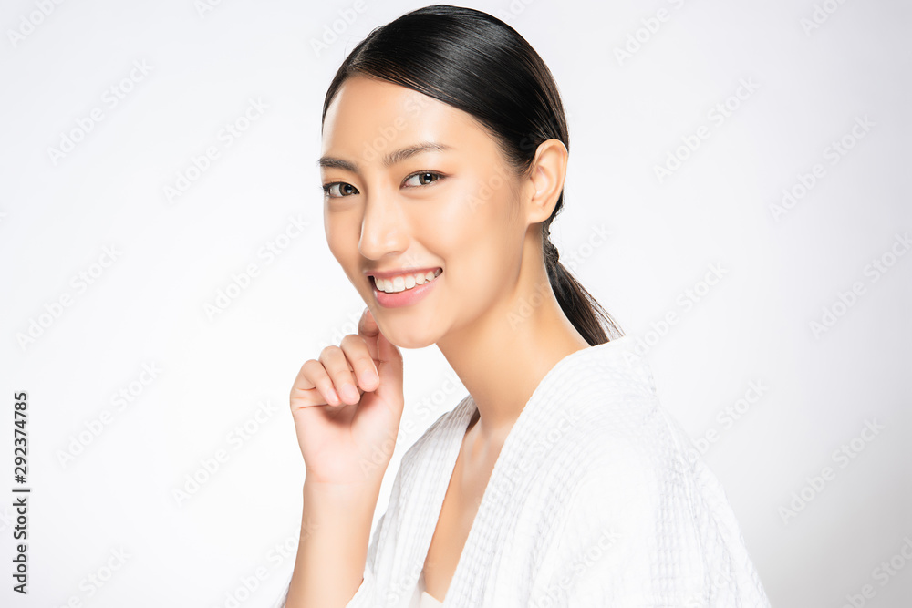 Beautiful Young Asian Woman with Clean Fresh Skin, Beautiful Young Asian Woman with Clean Fresh Skin,