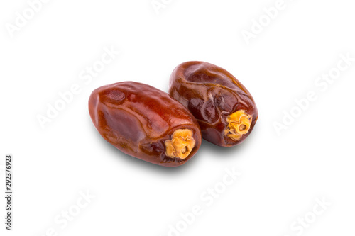 Date Fruits on White Background
