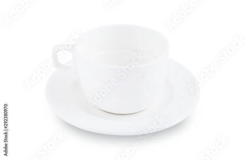 White Empty Tea Cup Isolated On White Background