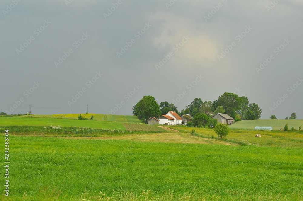 Polska - Mazury - Warmia. Panorama. Wieś.