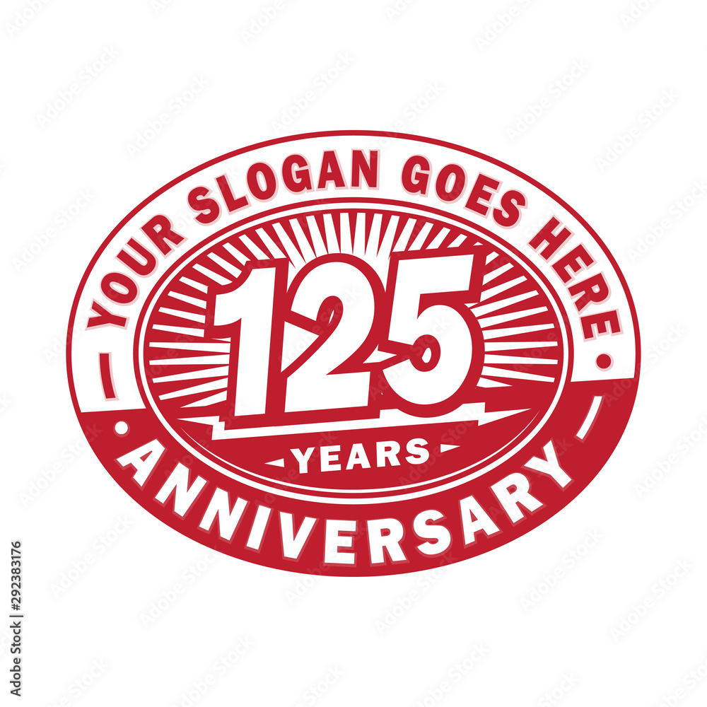 125 years anniversary design template. 125th logo. Red design - vector and illustration. 125 years anniversary design template. 125th logo. Red design - vector and illustration.